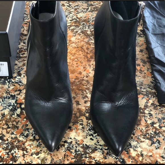 Saint Laurent YSL Black Leather Double Zip Bootie - Picture 6 of 8